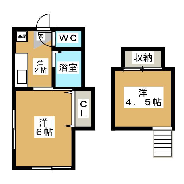 プラウスターハウス(1K/1階)の間取り写真