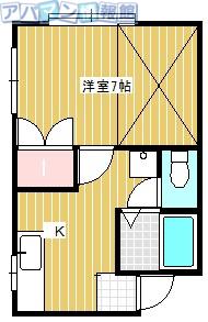 メゾンドエクラン3(1K/2階)の間取り写真