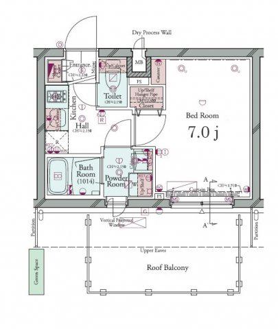 コンシェリア横濱元町 THE RESIDENCE(1K/5階)の間取り写真