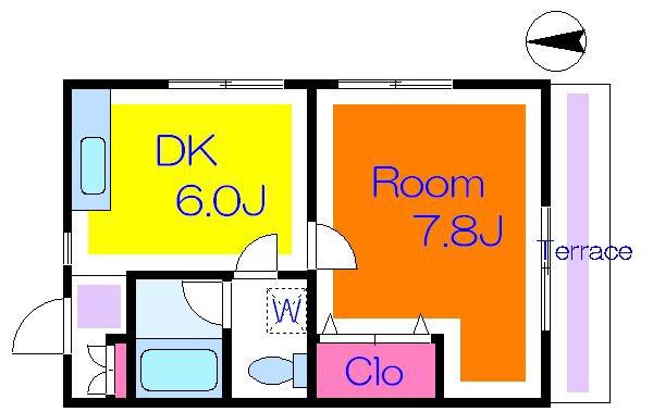 パレスホリケ10(1DK/1階)の間取り写真
