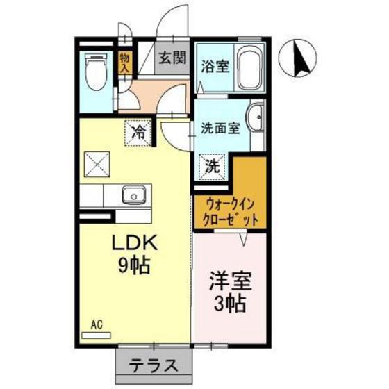 モナリエ大泉(1LDK/1階)の間取り写真