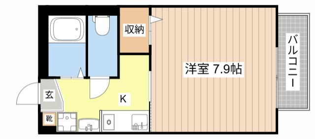 アザリア長山(1K/1階)の間取り写真