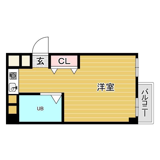 メゾンモナムール(ワンルーム/2階)の間取り写真