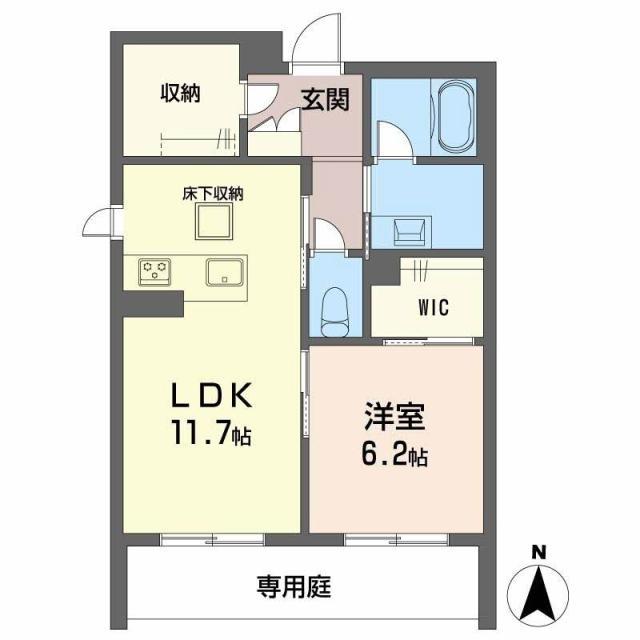 K&Jフォレストライト(1LDK/1階)の間取り写真