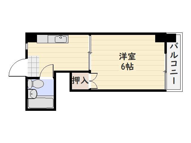 幸マンション(1K/2階)の間取り写真