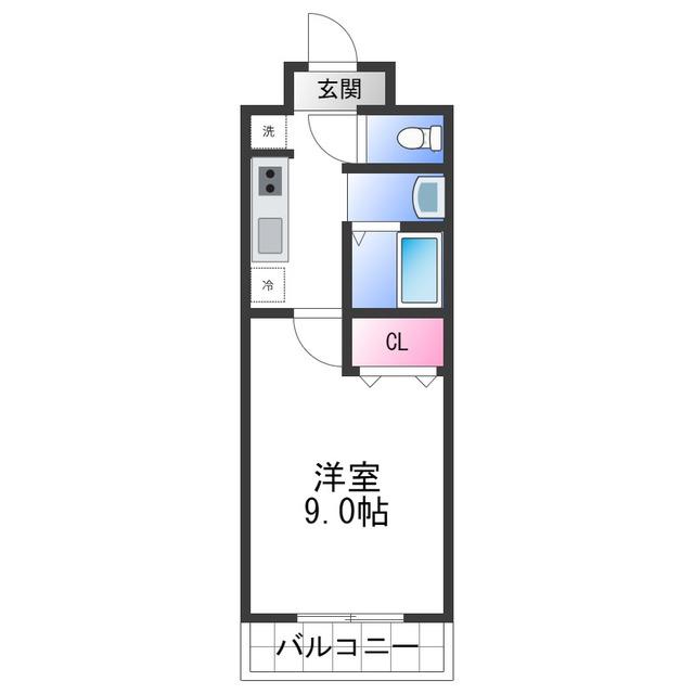 FELIZ高石(1K/3階)の間取り写真