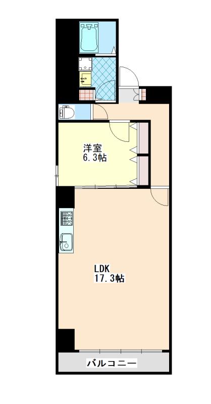 CASAGRAN鹿児島(1LDK/4階)の間取り写真