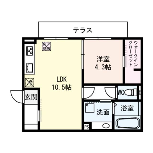 RIBERA SQUARE(1LDK/1階)の間取り写真