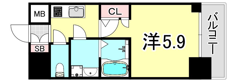 レオンコンフォート難波ブラン(1K/10階)の間取り写真