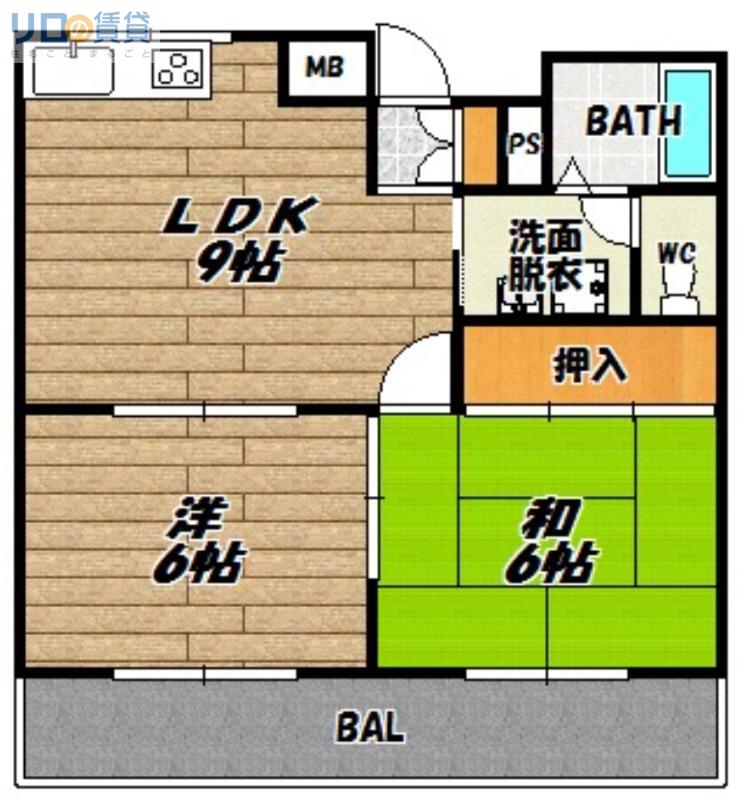 ローレルハイツ(2LDK/4階)の間取り写真