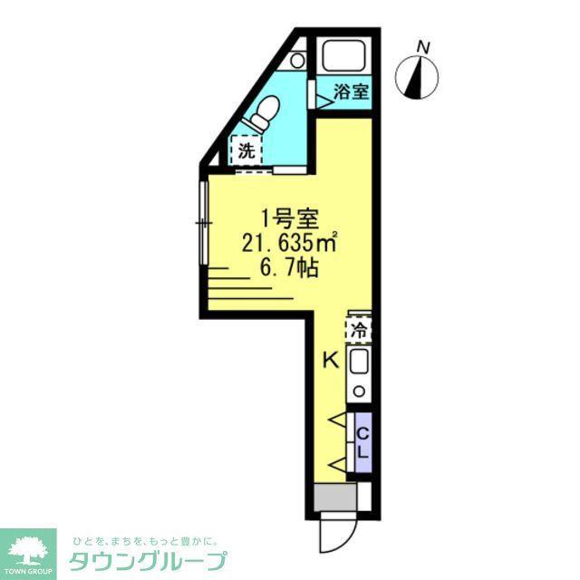 KT松戸六実(ワンルーム/3階)の間取り写真