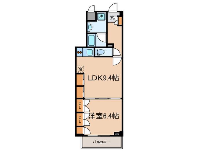 コンフォリア目黒長者丸(1LDK/2階)の間取り写真