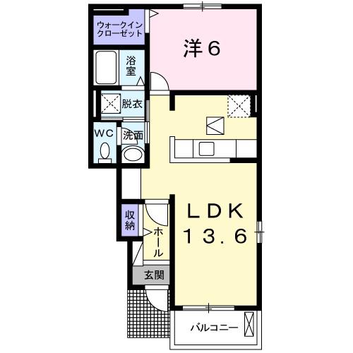ジュノスA(1LDK/1階)の間取り写真