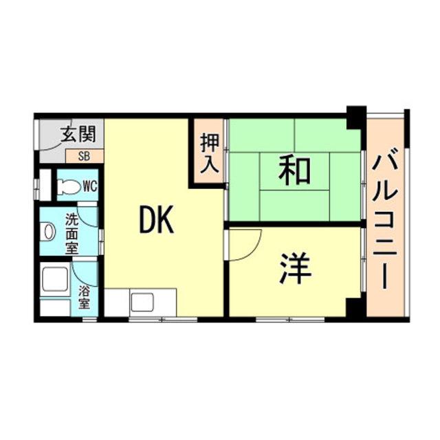 森山ハイツ(2DK/4階)の間取り写真