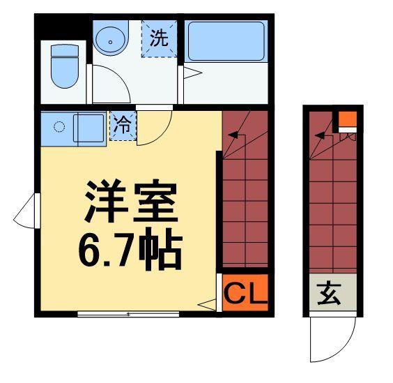 ベレガンス稲毛2(ワンルーム/2階)の間取り写真