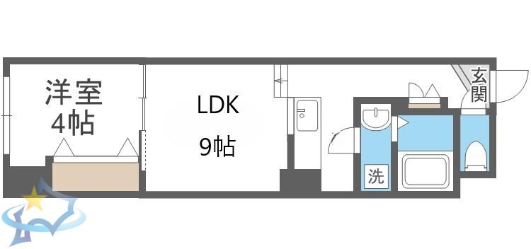パークヒルズ中央12(1LDK/10階)の間取り写真