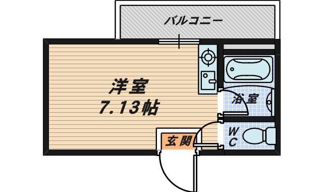 ヨーク浜寺(ワンルーム/4階)の間取り写真