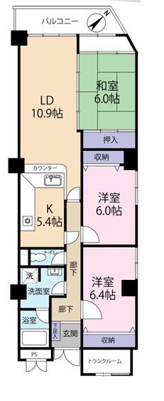 サンロード汐ノ宮(3LDK/2階)の間取り写真