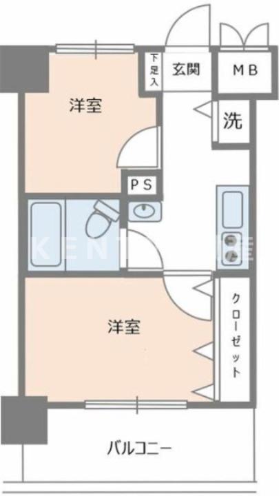 クレッセント羽田(2K/6階)の間取り写真