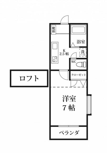 サンティール篠栗(1K/1階)の間取り写真