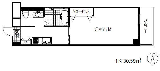 レガロプラス(1K/3階)の間取り写真