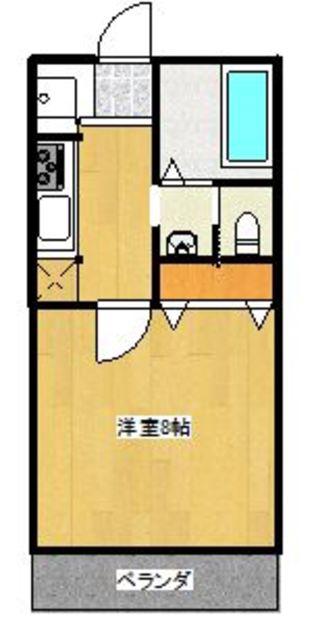 エスポワール港南(1K/1階)の間取り写真