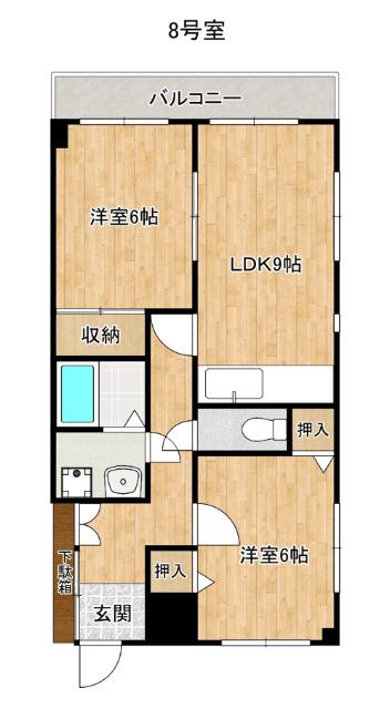 ニュー大松マンション(2LDK/3階)の間取り写真
