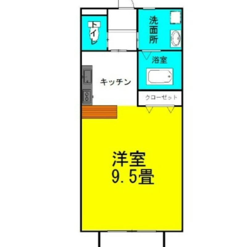 グラシアス・レオーネI(ワンルーム/2階)の間取り写真