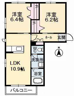シャーメゾンソアーヴェ(2LDK/3階)の間取り写真