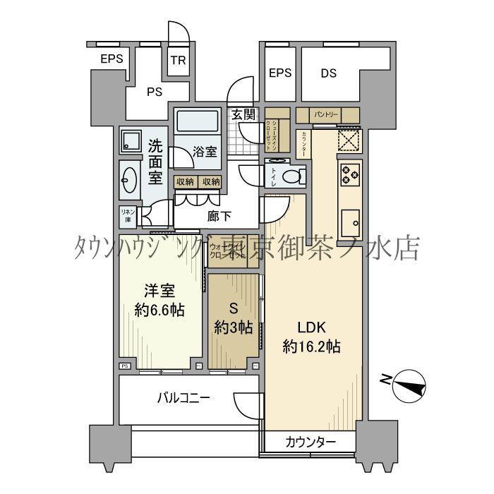 パークコート文京小石川ザ・タワー(1SLDK/19階)の間取り写真