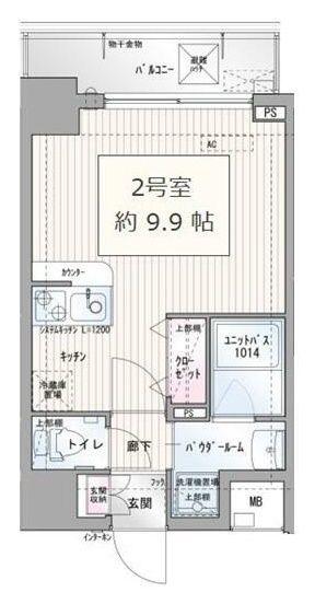 ソラーナ(1K/4階)の間取り写真