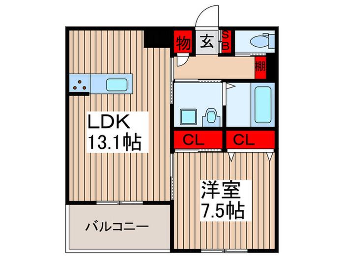 CORDON GRISE(1LDK/1階)の間取り写真