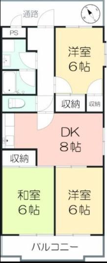 サンハイム2(3DK/2階)の間取り写真