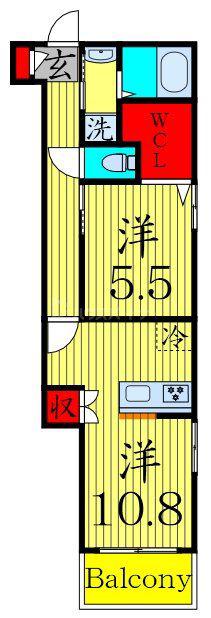 VILLA DE BRILLANT 3(1LDK/3階)の間取り写真