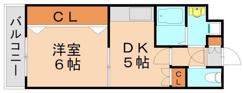 リファレンス小倉(1DK/11階)の間取り写真