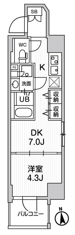 CREATIF秋葉原(1DK/12階)の間取り写真