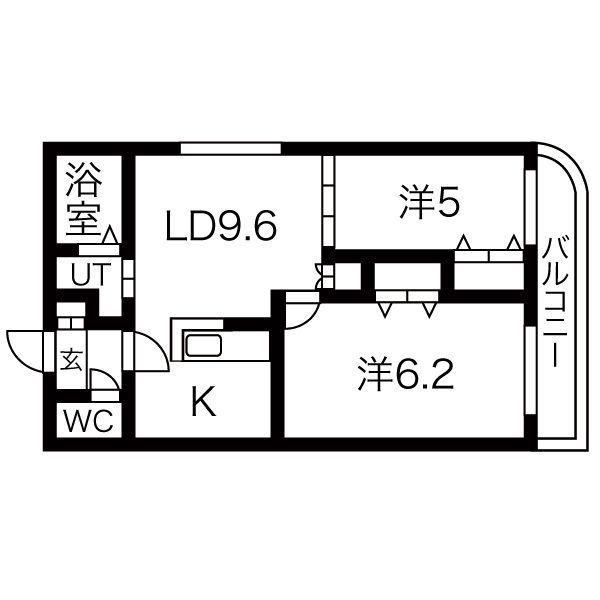 ジェンティーレ本郷(2LDK/2階)の間取り写真