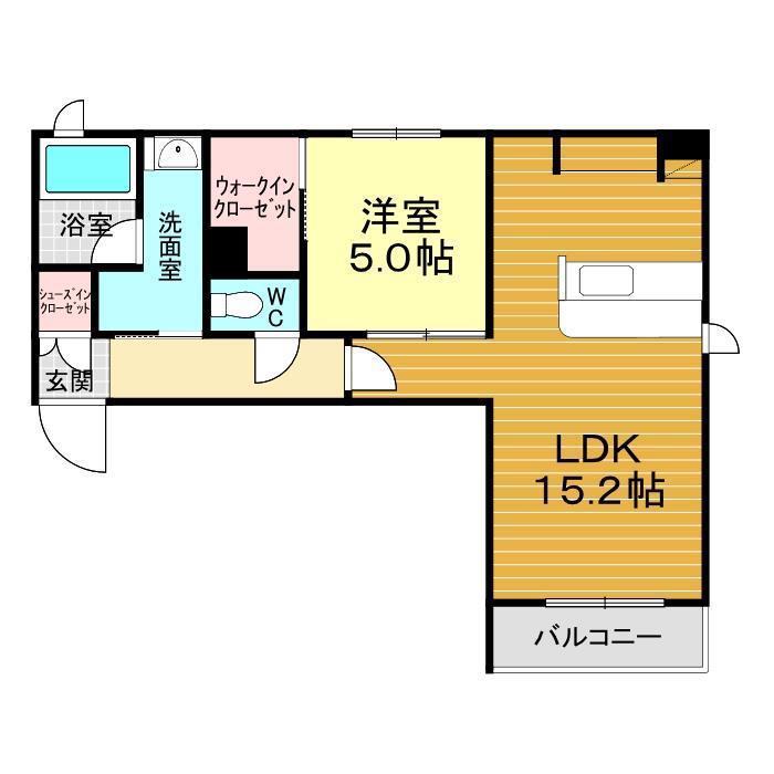 シャーメゾン リラッサIKURA(1LDK/2階)の間取り写真