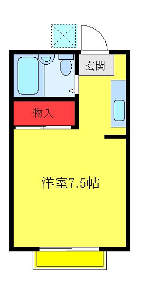 十条ベルクハイム(ワンルーム/2階)の間取り写真