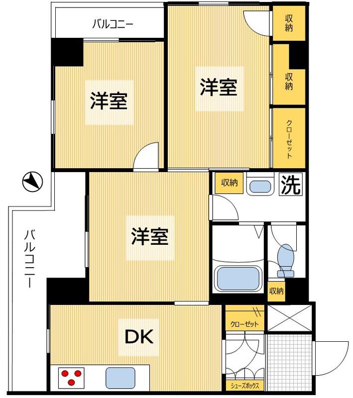 中銀音羽マンション(3DK/3階)の間取り写真