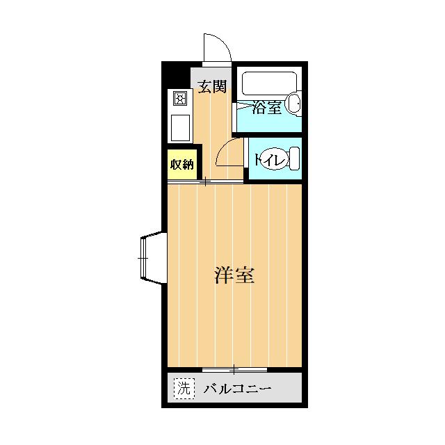 MH渡鹿(1K/1階)の間取り写真