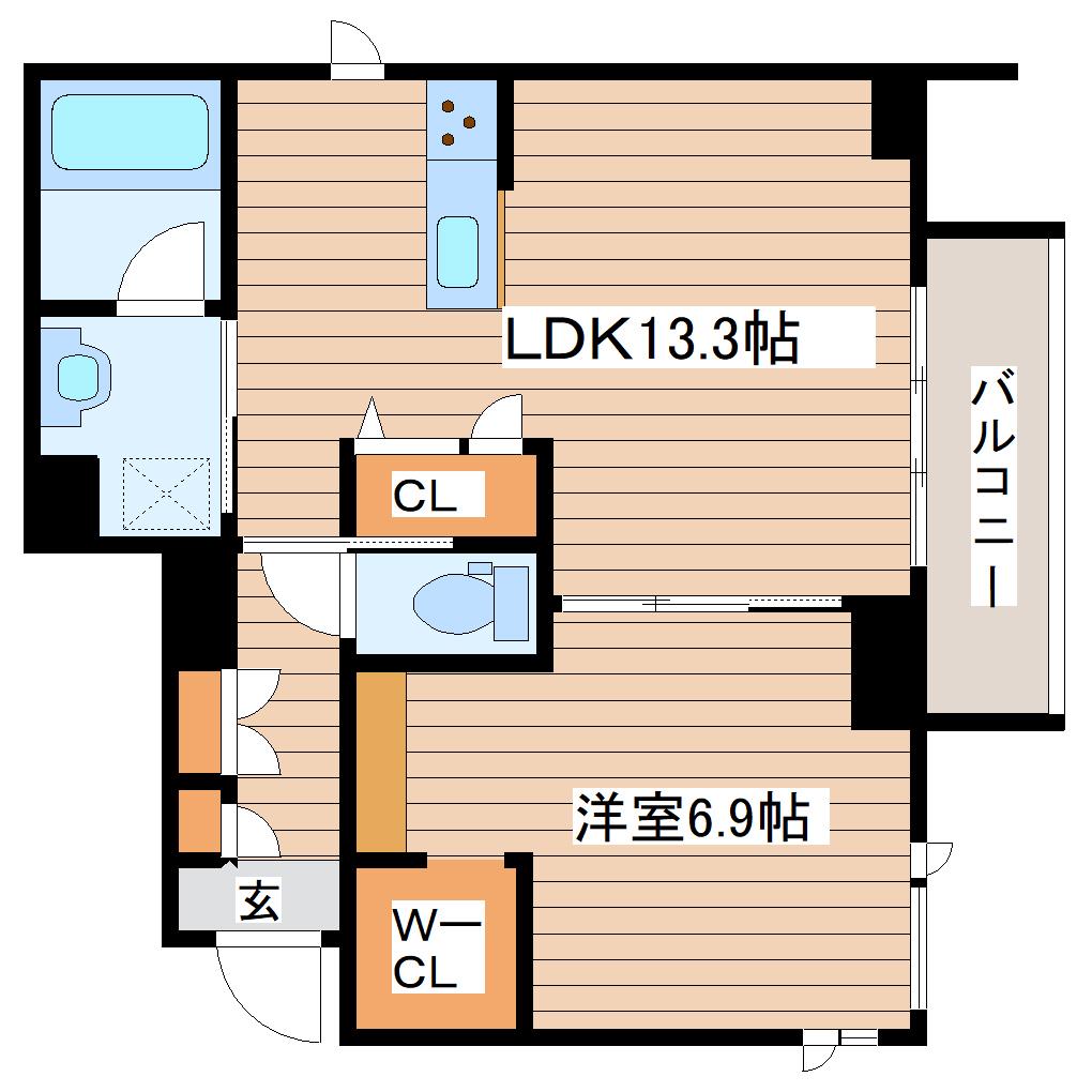 コンフォーザ立町(1LDK/2階)の間取り写真