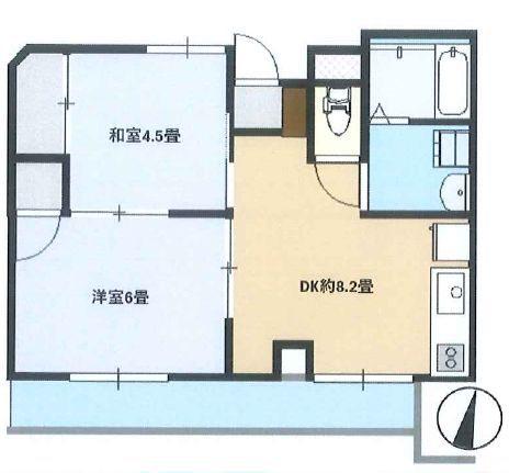 YS SQUEAR東大成(2DK/3階)の間取り写真