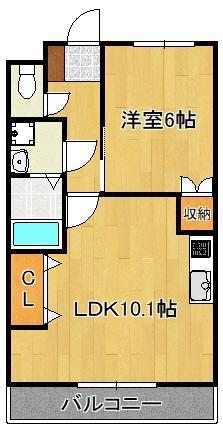 ベティプレイス(1LDK/1階)の間取り写真
