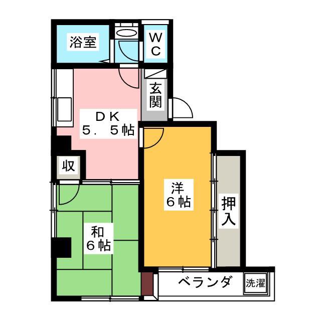 森下坂田ビル(2DK/4階)の間取り写真
