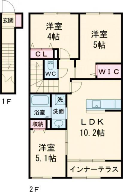 エターナルコート(3LDK/2階)の間取り写真