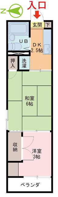 中野マンション(2DK/3階)の間取り写真