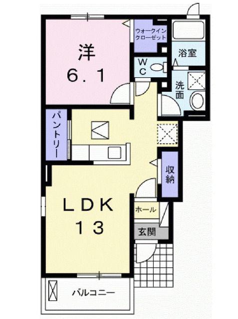 シュシュグランツ A(1LDK/1階)の間取り写真