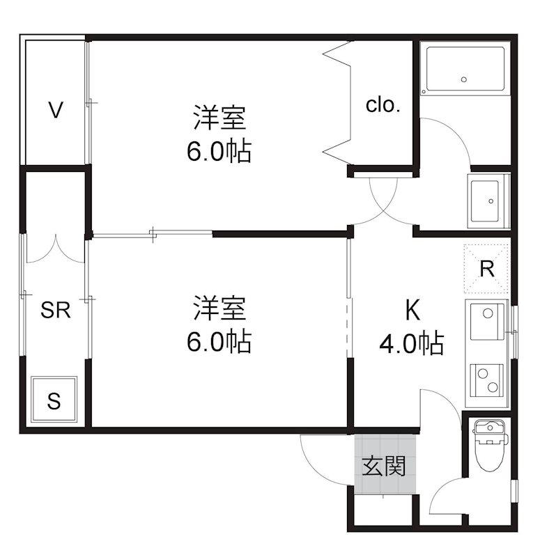 WING HILLS ウエスト(1LDK/2階)の間取り写真