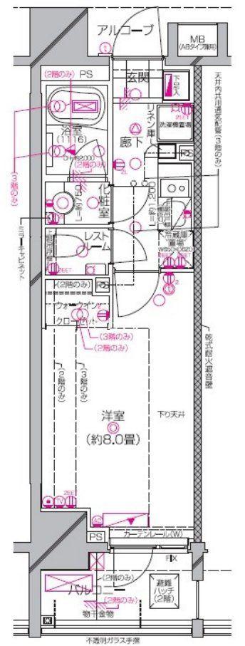 ピアース千代田淡路町(1K/3階)の間取り写真